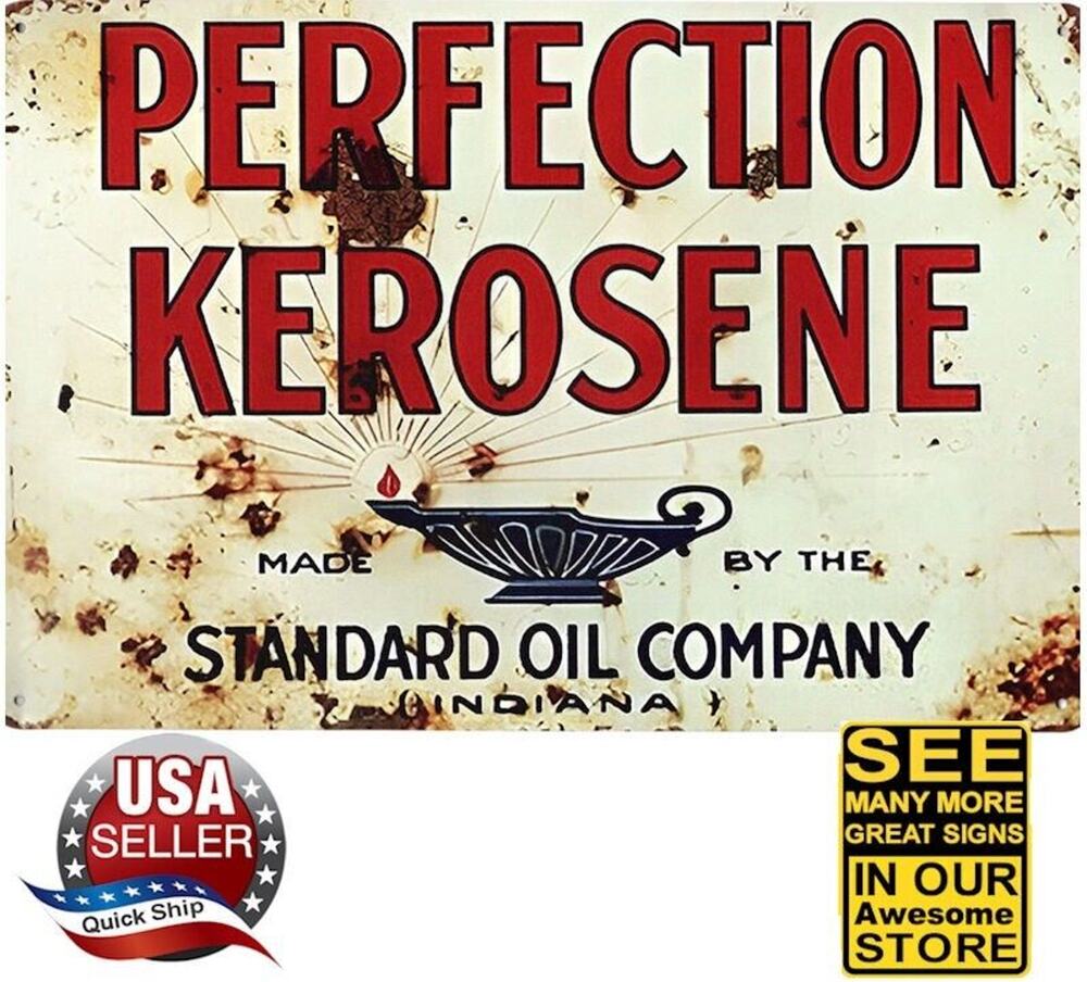 Metal Tin Petroliana Sign •Perfection Kerosene •By Standard Oil Company, Indiana